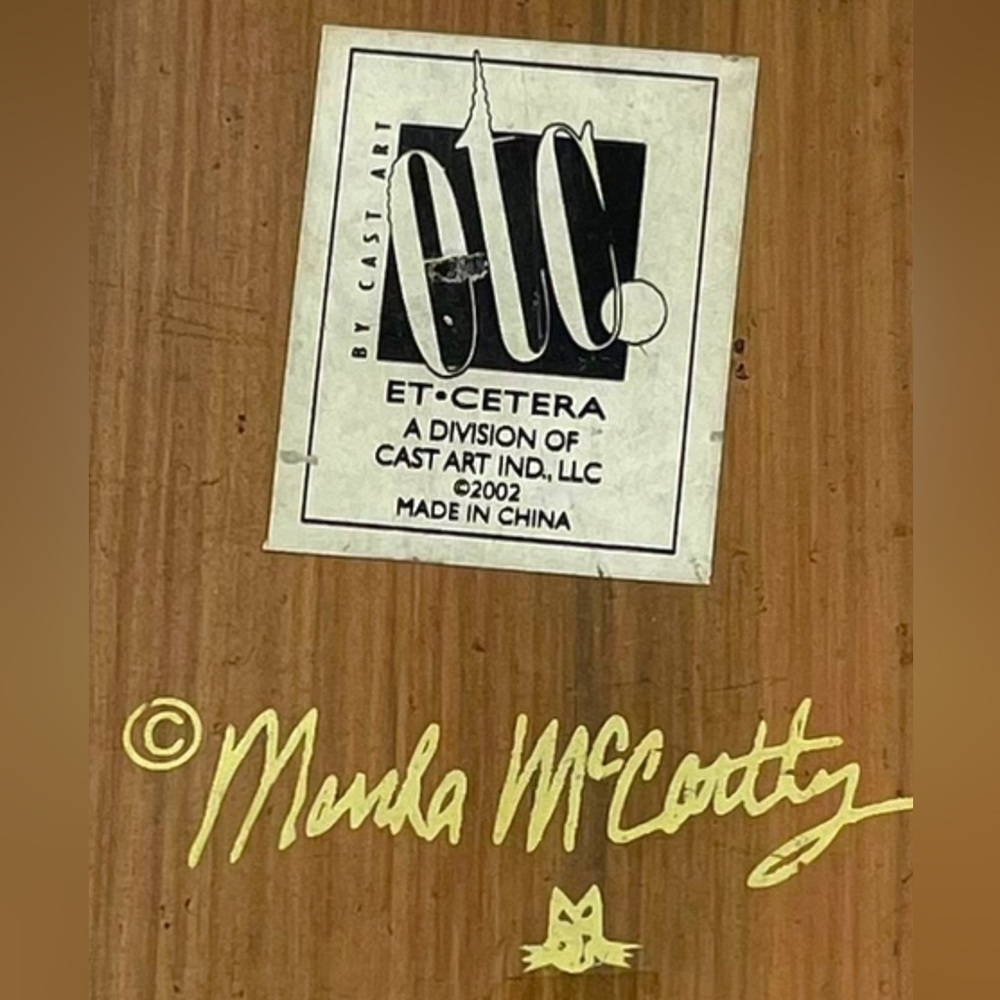 Martha McCarthy Signed Cat Plaque Vintage Y2K - Picture 7 of 7